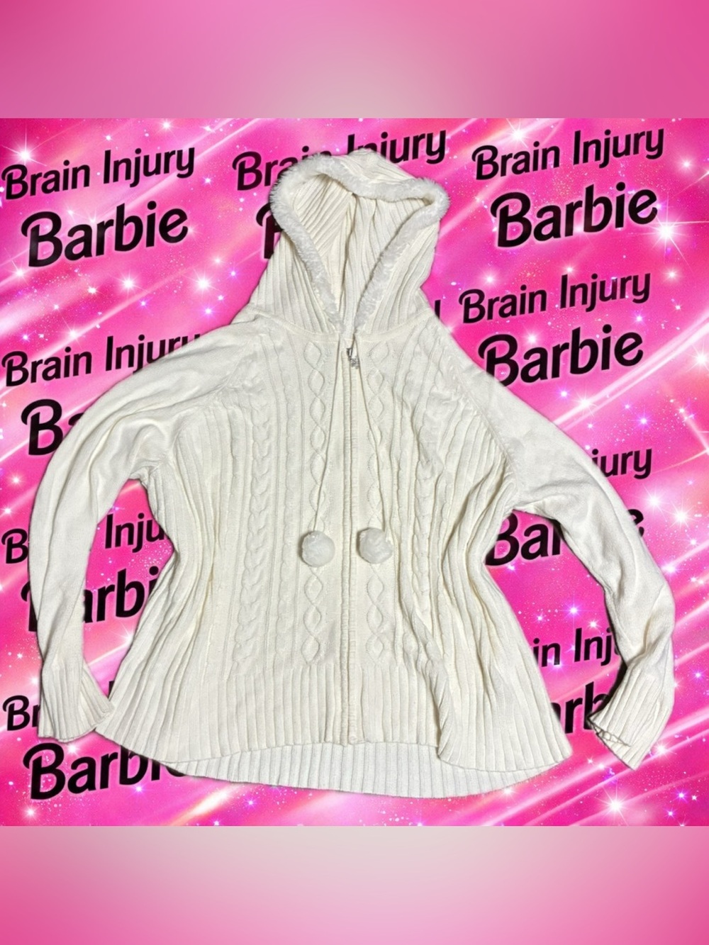 y2k cable knit cardigan